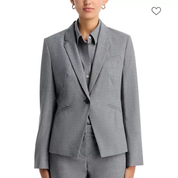 HUGO BOSS European gray blazer with optional belt and two pockets-NWOT